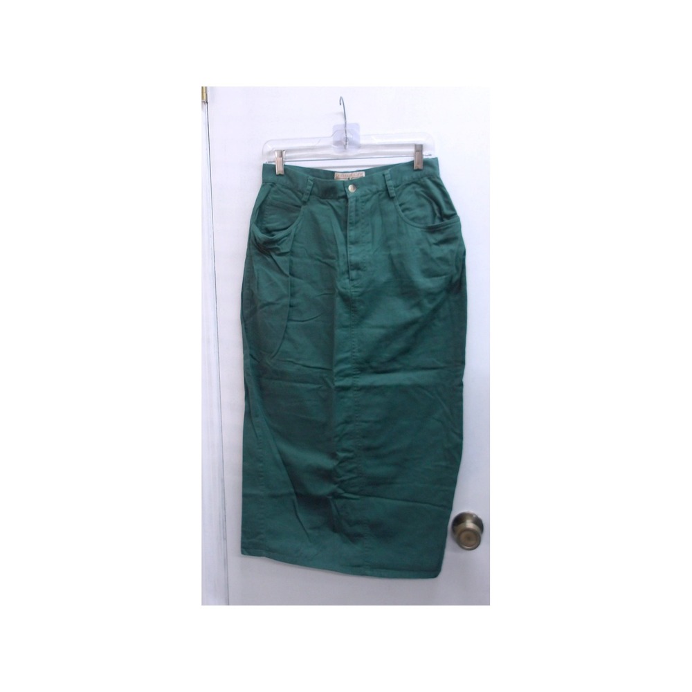 Outback Rider‎ Dark Green Cotton Midi Skirt Size 11/12 #26181